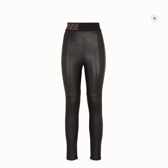 Fendi Pants - Fendi black leather Forever Fendi trousers